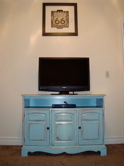 Shabby Chic Blue TV stand by BoydBuilds on Etsy