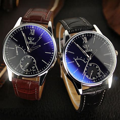 2016New Fashion Casual Mens Watches Top Brand Luxury YAZOLE Business Watch Men Leather Quartz ...