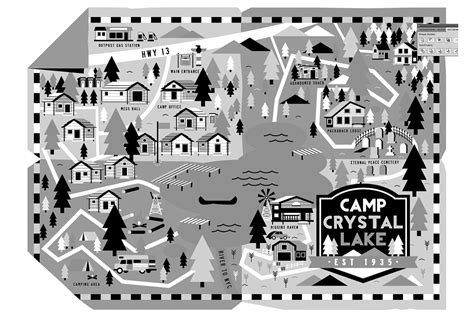 Camp Crystal Lake Illustrated Map :: Behance