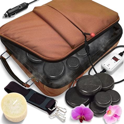 Serene Life Portable Massage Stone Warmer Set - Electric Spa Hot Stones ...