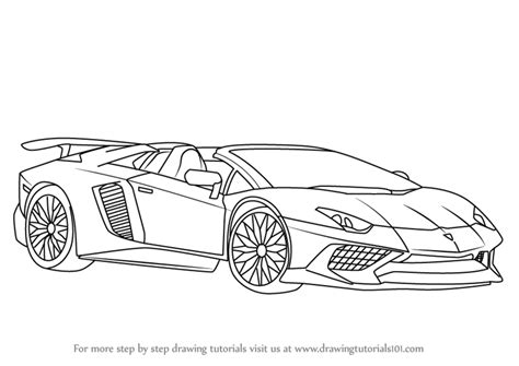 Sports Car Line Drawing at PaintingValley.com | Explore collection of ...