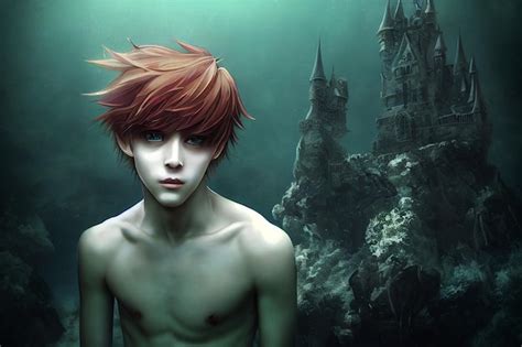 Premium Photo | Boy Under Water Fantasy Concept Art Anime Style