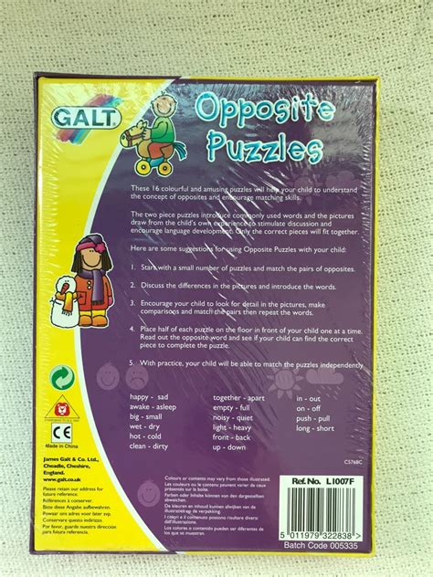 Galt Educational Puzzle - Opposite Words Y3-5, Hobbies & Toys, Toys ...