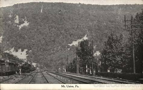 View of Railroad Track Mount Union, PA Postcard