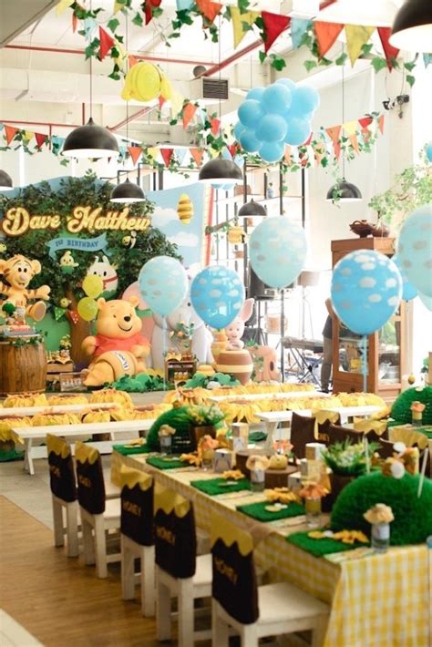 Winnie the Pooh 1st Birthday Party | Kara's Party Ideas | Winnie the pooh birthday, Baby boy 1st ...