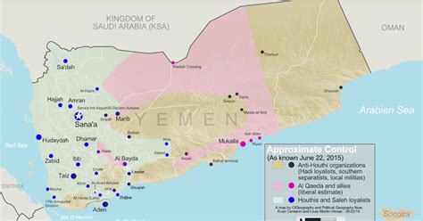 Yemen's Civil War: Map of Control in June 2015 - Political Geography Now