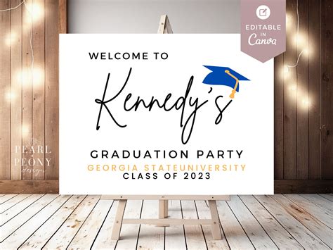 Graduation Party Welcome Sign Template Graduation Party Sign - Etsy