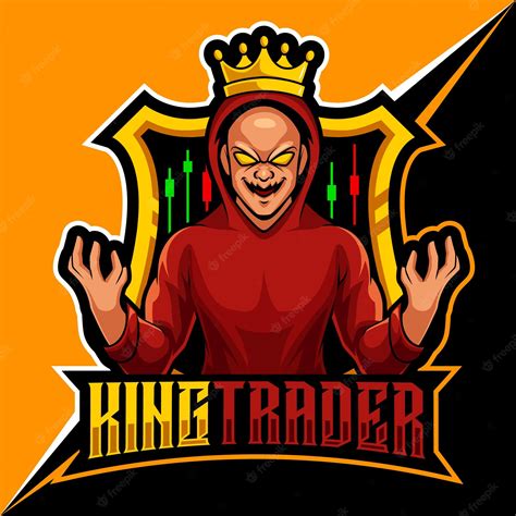 Premium Vector | Trader king, mascot esports logo vector illustration
