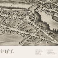 Dover & Foxcroft, Maine in 1878 - Bird's Eye View Map, Aerial, Panorama, Vintage, Antique ...