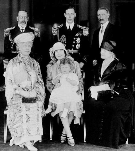 Princess Elizabeth of York (the present Queen Elizabeth II) with her parents, the Duke and ...