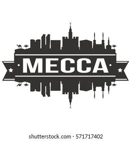 Mecca Skyline Stamp Silhouette City Design Stock Vector (Royalty Free ...