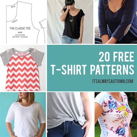 20 free t-shirt patterns you can print + sew at home - It's Always Autumn