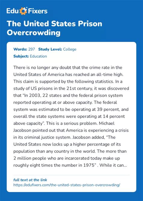 The United States Prison Overcrowding