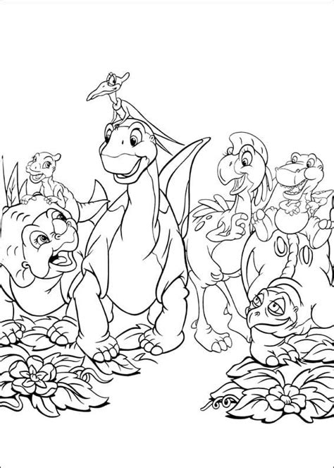 Littlefoot and Cera Land Before Time Coloring Page - Free Printable Coloring Pages for Kids