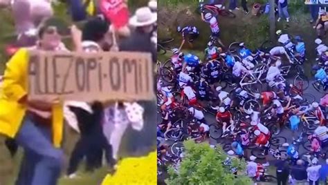 This Gal's Sign Knocked Out Half Of The The Cyclists In Tour De France