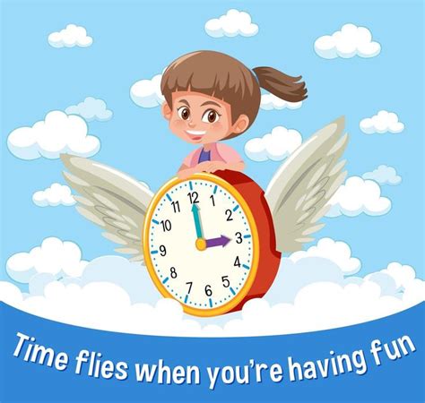 Download English idiom with picture description for time flies when you ...