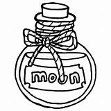 Hand Drawn Magic Bottle The Inscription Moon On Label Alchemy  sketch template