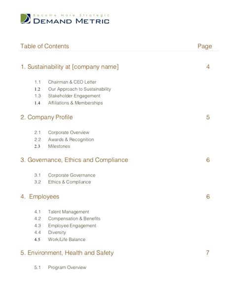 Sustainability Report Template