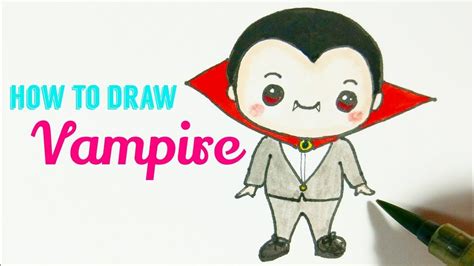 HOW TO DRAW A VAMPIRE | Cute Halloween Vampire Easy Drawing For Kids ( Step by Step ) - YouTube