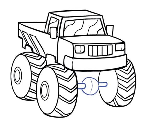 How to Draw a Monster Truck in a Few Easy Steps | Easy Drawing Guides | Monster truck coloring ...