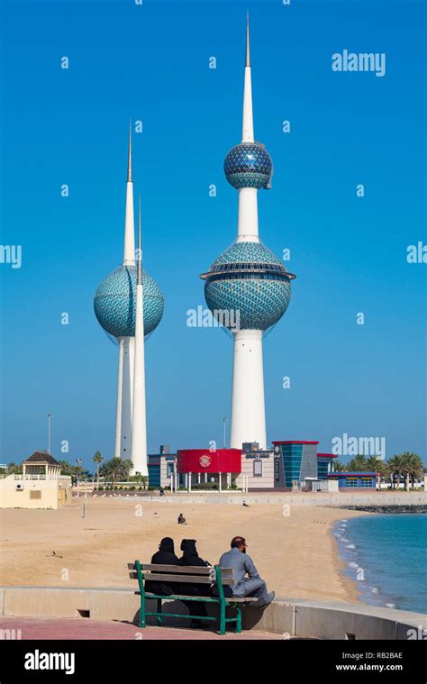 View of Kuwait Towers in Kuwait City, Kuwait Stock Photo - Alamy