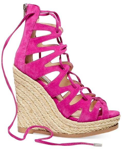 Lyst - Steve Madden Women'S Theea Ghillie Platform Wedge Sandals in Pink