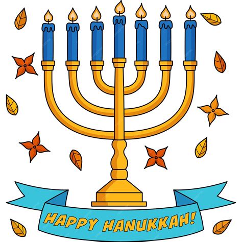 Premium Vector | Happy hanukkah menorah cartoon colored clipart