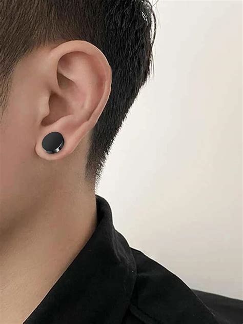 Discover 163+ black circle earrings for guys latest - seven.edu.vn