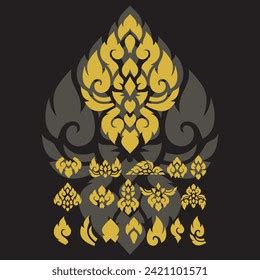 Thai Wood Carving Majapahit Kingdom Culturewood Stock Vector (Royalty ...