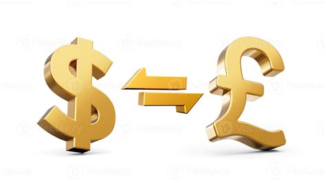 3d Golden Dollar And Pound Symbol Icon With Money Exchange Arrow On ...