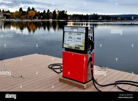 USA, Idaho, McCall, Mile High Marina Gas Pump Stock Photo - Alamy