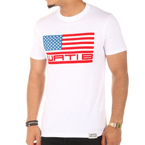 Wati B - Tee Shirt Flag US Blanc - LaBoutiqueOfficielle.com