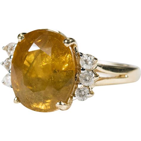 Yellow Sapphire Diamond Ring 10ctw 14k Gold Fancy Yellow Sapphire Ring ...