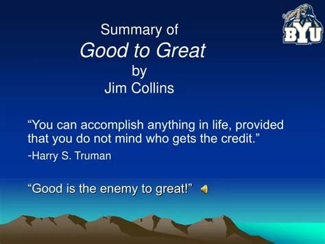 PPT - Summary of Good to Great by Jim Collins PowerPoint Presentation, free download - ID:2379848