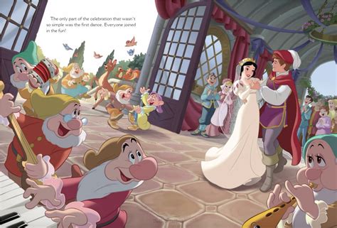 Snow White and her Prince sharing a Wedding dance with Seven Dwarfs from Snow White's Roy ...