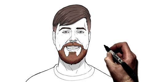 How To Draw Mr Beast | Step By Step | Youtuber - YouTube