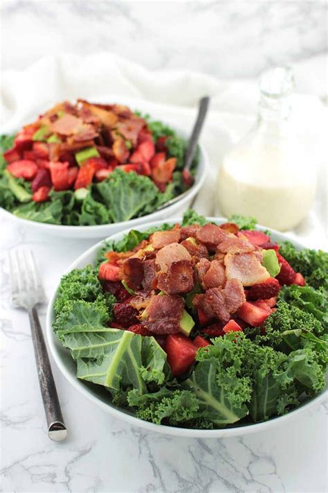 Strawberry Kale Salad with Baconnaise - A Clean Plate | Recipe | Strawberry kale salad, Kale ...