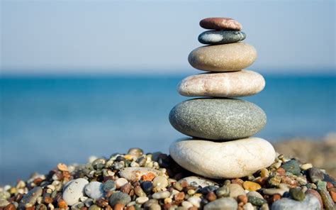 Serene Stack: Nature-Inspired HD Wallpaper of Balanced Stones