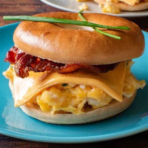 Bacon Egg and Cheese Bagel Recipe - Hint of Healthy