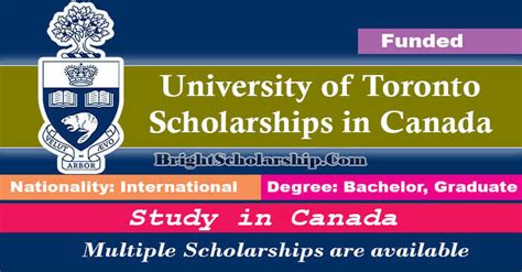 University of Toronto Scholarships 2024 in Canada (Funded)