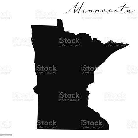 Minnesota Vector Map Black Silhouette Isolated Stock Illustration ...