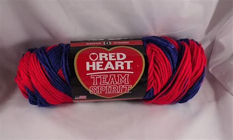 Red Heart Yarn Team Spirit Red Blue Variegated knitting Crochet Worsted ...