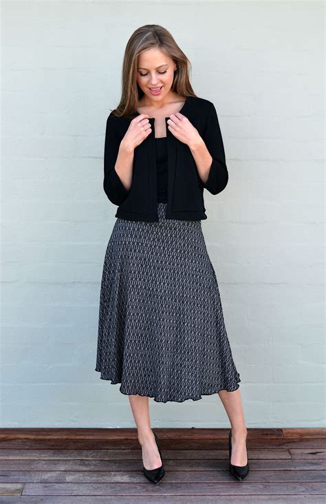 Twirl Skirt | Women's Black Keyhole A-Line Swing Wool Skirt | Smitten ...