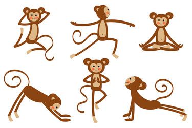 Monkey Yoga Poses Vector Images (over 120)