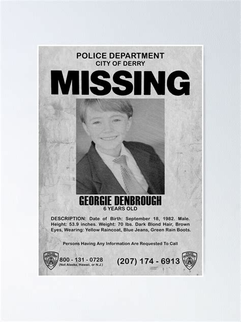 "IT Missing Poster - Georgie Denbrough" Poster for Sale by muldeeni ...