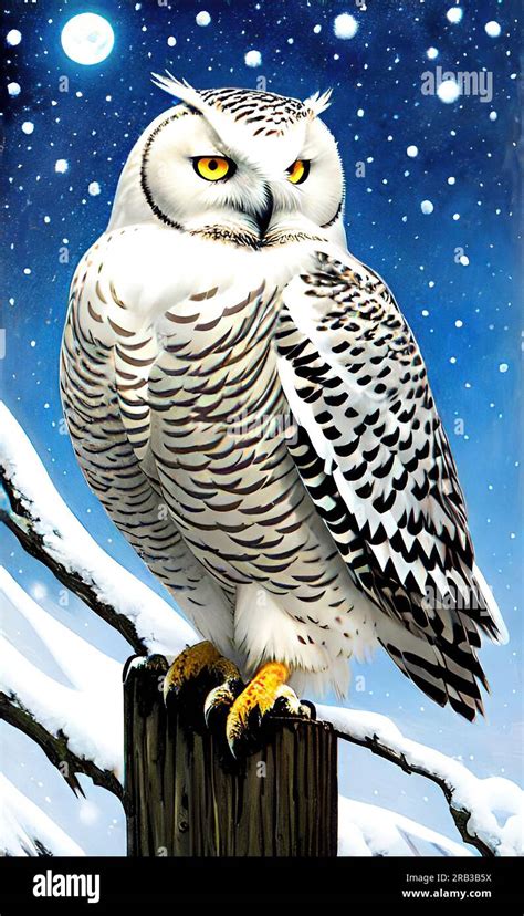 Snowy Owl Art Stock Photo - Alamy