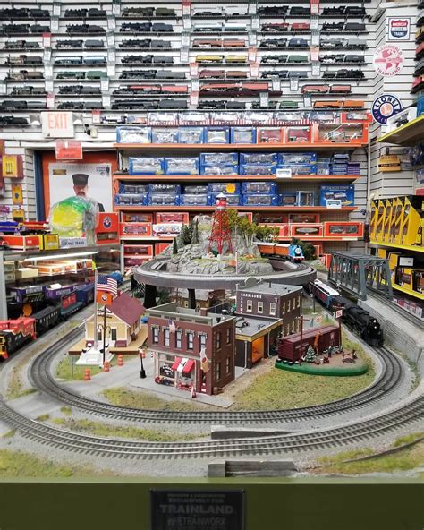 Our layout at Trainland with our wall to wall display of O Gauge Trains ...