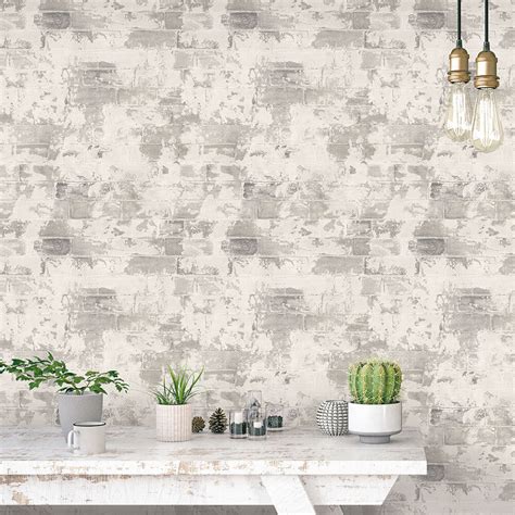 Rustic Brick by Galerie - Pale Natural - Wallpaper : Wallpaper Direct