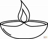 Diwali Diya Coloring Page Sketch sketch template