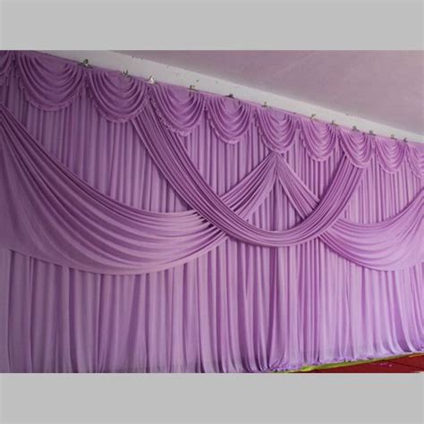 3X6M Romantic Purple Wedding Drape Backdrop Curtain With Swag Pleated ...